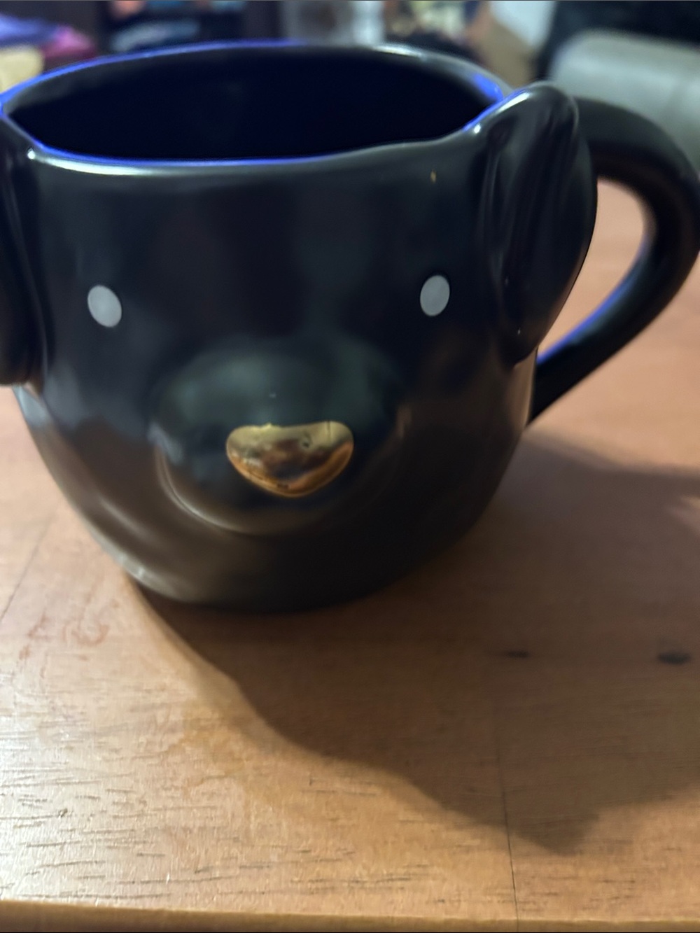 Black Bear Ceramic Mug with Gold Accent - Home Accents